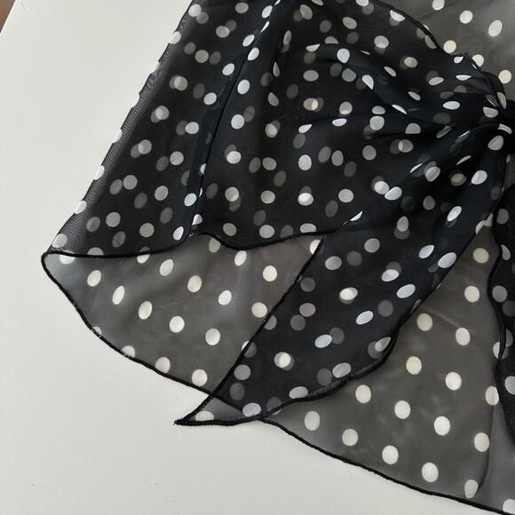 handmade black &white polka dot back tie bandeau - Picture 8 of 8